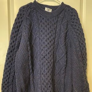 Irish wool navy sweater